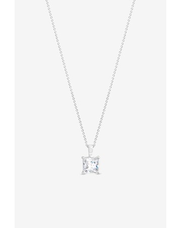 Simply Silver 925 Sterling Silver Princess Cut Pendant - Gift Pouch