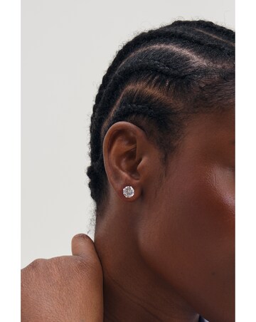 Simply Silver 925 Sterling Silver 10mm Brilliant Round Stud Earrings