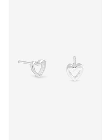 Simply Silver 925 Sterling Silver Polished Open Heart Studs
