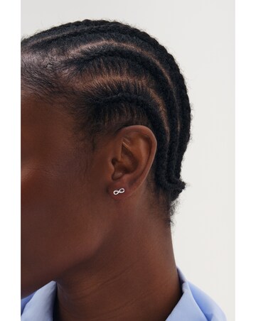 Simply Silver 925 Sterling Silver Mini Infinity Stud Earrings