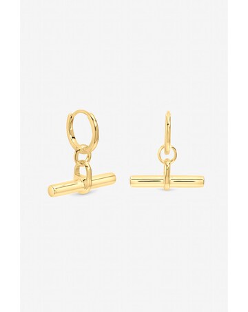Inicio Gold T-Bar Earrings - Gift Pouch