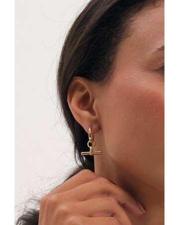 Inicio Gold T-Bar Earrings - Gift Pouch