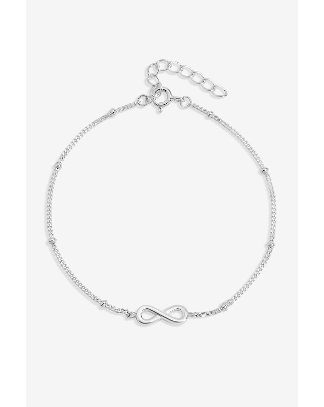 New In - Silver Polished Infinity Chain Bracelet