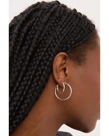 Simply Silver 925 Sterling Silver 20mm Sleeper Hoop Earrings
