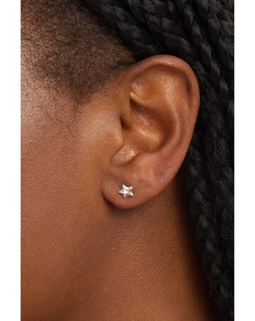 Simply Silver 925 Sterling Silver Mini Polished Star Stud Earrings