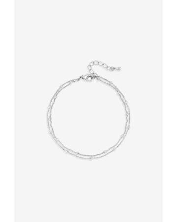 Inicio Silver Double Row Station Bracelet