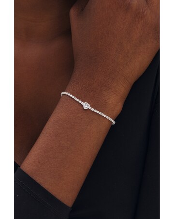 Inicio Silver Heart Bezel Tennis Bracelet