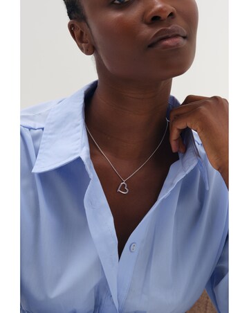 Simply Silver 925 Sterling Silver Open Heart Necklace