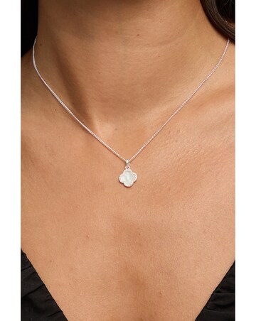Simply Silver 925 Sterling Silver Cubic Zirconia & Mother Of Pearl Pendant