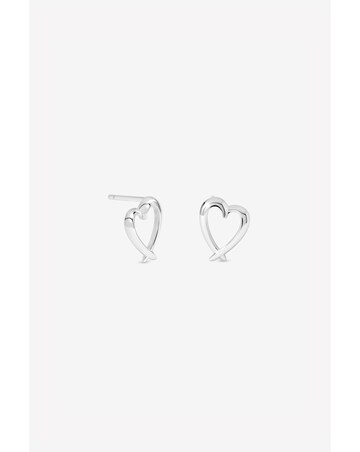 Simply Silver 925 Sterling Silver Crossover Heart Stud Earrings