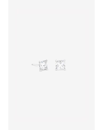 Simply Silver 925 Sterling Silver Princess Cut Studs 7mm