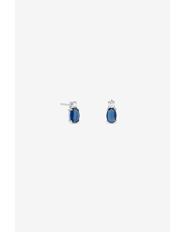 Simply Silver 925 Sterling Silver Sapphire Earrings