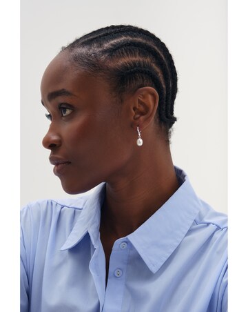 Simply Silver 925 Sterling Silver Freshwater Pearl Drop Earrings
