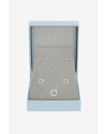 Simply Silver 925 Sterling Silver Open Circle Set - Gift Box