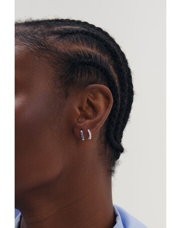 Simply Silver 925 Sterling Silver Cubic Zirconia Mini 10mm Hoops