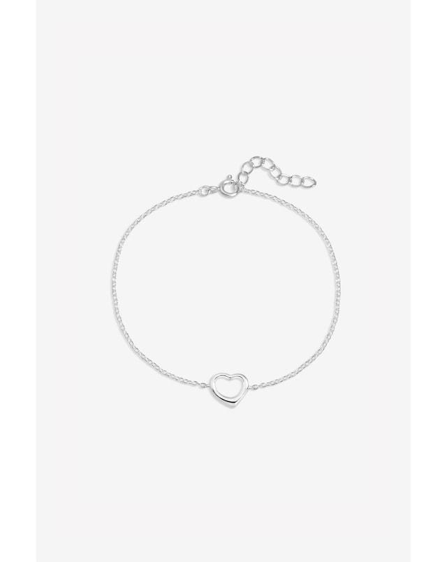 Simply Silver 925 Sterling Silver Open Heart Bracelet - Gift Pouch
