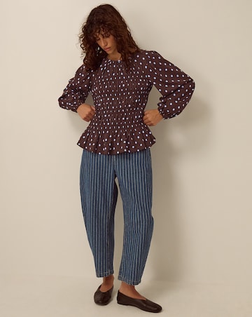 Monsoon Shae Smocked Polka Dot Top