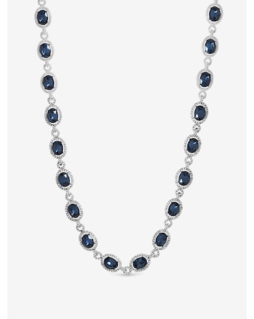 Jon Richard Silver Plated Blue Halo Necklace - Gift Pouch