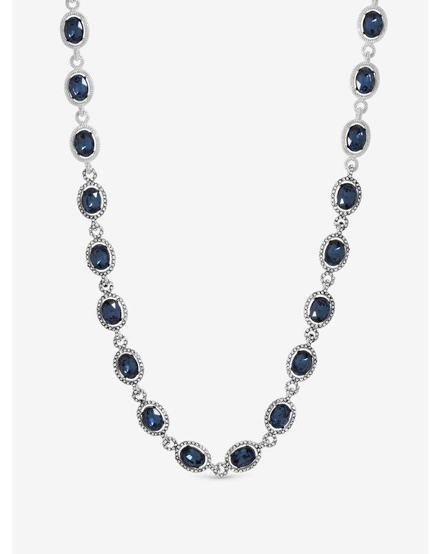 Jon Richard Silver Plated Blue Halo Necklace - Gift Pouch