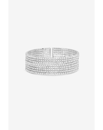 Mood Silver Crystal Cuff Bracelet