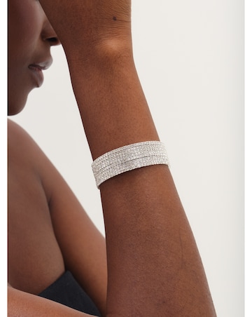 Mood Silver Crystal Cuff Bracelet