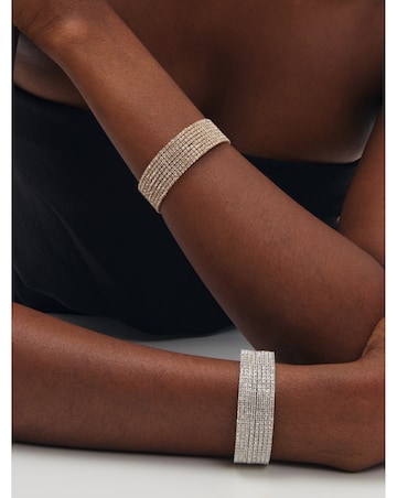 Mood Silver Crystal Cuff Bracelet