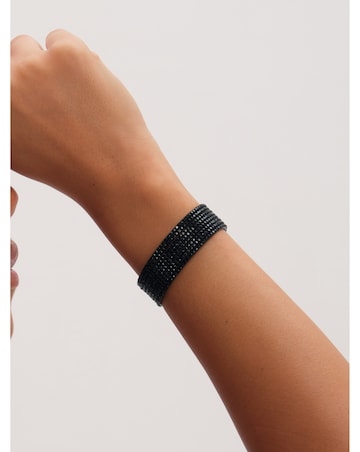 Mood Jet Crystal Cuff Bracelet