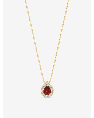 Jon Richard Gold Plated Cubic Zirconia Garnet Pear Pendant