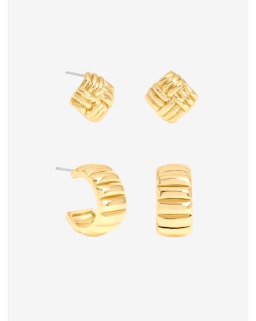 Mood Gold Plated Ridge Multipack Earrings
