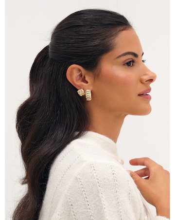 Mood Gold Plated Ridge Multipack Earrings