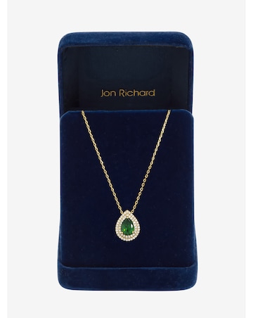 Jon Richard Gold Plated Cubic Zirconia Emerald Pear Pendant