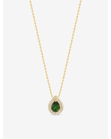 Jon Richard Gold Plated Cubic Zirconia Emerald Pear Pendant