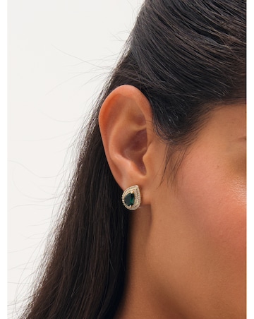 Jon Richard Gold Plated Cubic Zirconia Emerald Pear Pendant