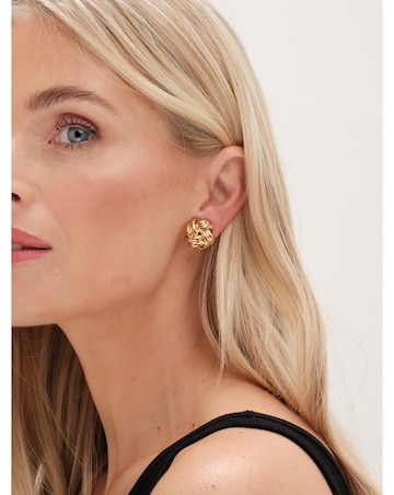 Jon Richard Gold Plated Polished Knot Clip Earrings