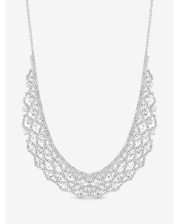 Jon Richard Rhodium Plated And Crystal Statement Collar Necklace