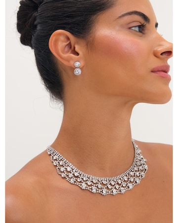 Jon Richard Rhodium Plated And Crystal Statement Collar Necklace