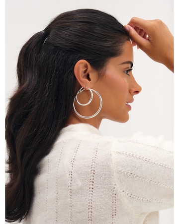Mood Silver Plated Polished Hoop Multipack