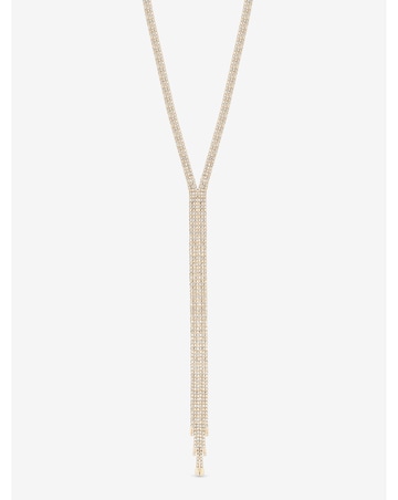 Mood Gold Crystal Lariat Necklace