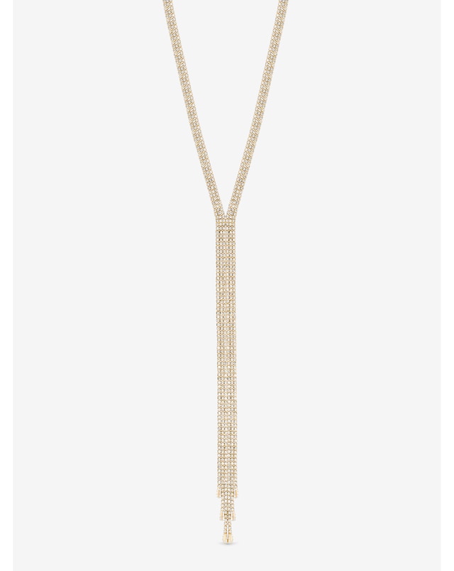 Mood Gold Crystal Lariat Necklace