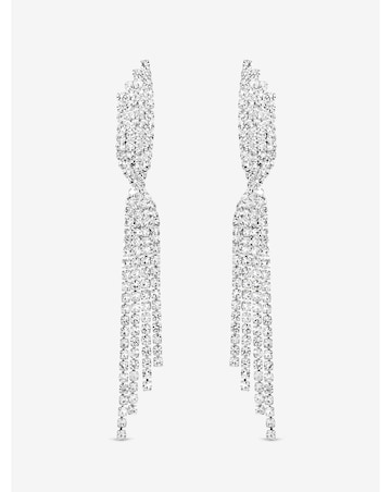 Mood Silver Plated And Crystal Twist Drop Diamante Earrings