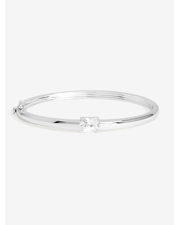 Jon Richard Silver Plated And Cubic Zirconia Polished Bangle