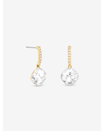 Jon Richard Rhodium Plated And Pave Stick Drop Earrings