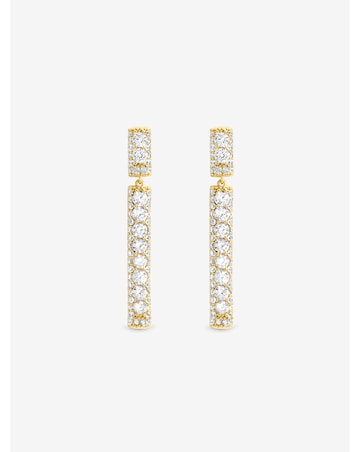 Jon Richard Gold Plated And Pave Stick Drop Earrings