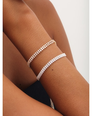 Jon Richard Silver Plated Pave Toggle Bracelet