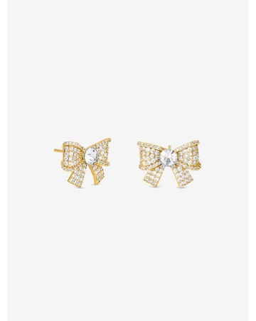Jon Richard Gold Plated And Pave And Crystal Bow Earrings