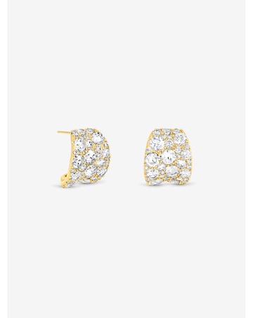 Jon Richard Gold Plated And Pave Curve Earrings