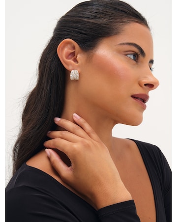 Jon Richard Gold Plated And Pave Curve Earrings