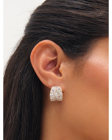 Jon Richard Gold Plated And Pave Curve Earrings