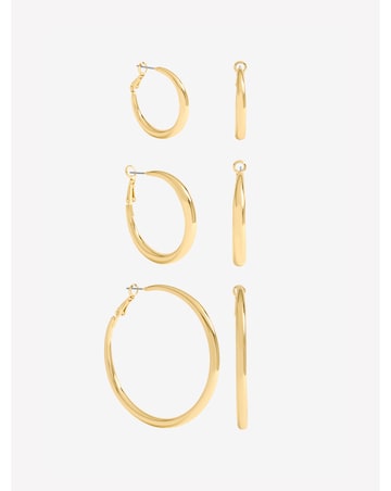 Mood Gold Plated Polished Hoop Multipack