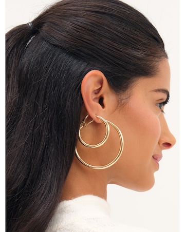 Mood Gold Plated Polished Hoop Multipack